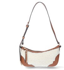 Bolso de hombro Jessica Simpson Jessie para mujer, coñac y piel de oveja sintética