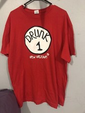 Camiseta Drunk 1 Roja Nueva Orleans Talla XL