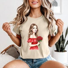 Camiseta Mujer Rosas Floral Mujer Regalo Romántico