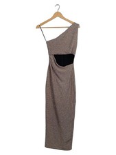 Maxivestido Zeynep Tosun vestido de noche recortado brillo metálico multicolor talla 34 XS