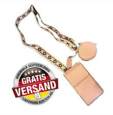 Bolso de mujer bandolera cuero sintético ROSA compartimento para móvil cremallera moda extra