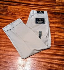 Ralph Lauren Hombres Resistente a las Arrugas 100% Algodón Beige Caqui Pantalones 38Wx29L NUEVO