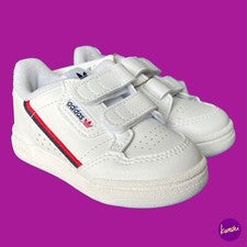 Tenis de cuero ADIDAS Originales Continental 80 para niños pequeños, aro, blanco, Reino Unido 4K