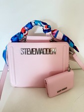 NUEVO CON ETIQUETAS STEVE MADDEN BEVELYN BUFANDA BOLSO BANDOLERA BUFANDA CARTERA ROSA