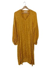 Vestido blusa Karen by Simonsen talla 38 amarillo escote en V manga larga