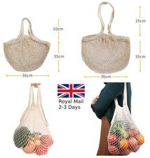 Lote de bolso de malla de malla con cuerda reutilizable bolsa de compras frutas verduras bolso de comestibles