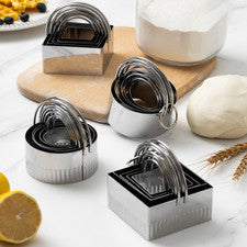 Juego de 5 pasteles de acero inoxidable para moldes para hacer uno mismo hornear y postre creatio