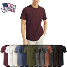 Hombres Camisetas Hipster Camiseta Extendida Longline Alargada Moda Informal Hip Hop
