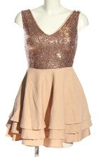 Vestido de lentejuelas 212 chique elegante beige mujer talla 36 viscosa