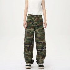 Pantalones informales de varios bolsillos de moda camuflaje retro americano nuevo WorkWear para hombre