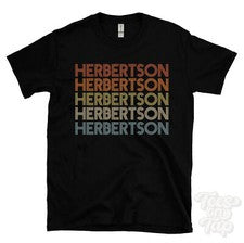 CAMISETA HERBERTSON ESTILO RETRO REPETIDO Hombre y Mujer Novedad Genial Nombre Regalo