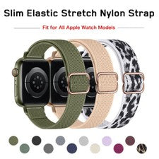 Correa deportiva delgada de nailon para Apple Watch 11 10 9 8 7 6 5 SE 40/41/42/45/46 mm