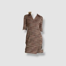Minivestido para mujer Donna Morgan beige con cuello envolvente sintético manga corta talla 4