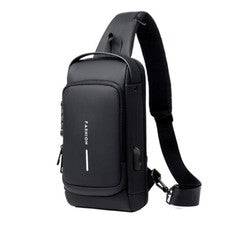 Mochila Bandolera Para Hombre Impermeable Antirrobo Hombro Bolso Pecho USB Por