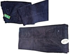 Pantalones Hombre Terciopelo Moda Tg 48 50 Azul Negro Modelo Exclusivo Cálido
