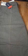 Nuevo W Tags Roundtree & Yorkke clásico frente plano gris estilo pantalones de vestir. 38W X 32L