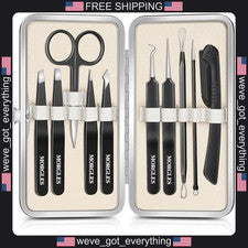 Kit de aseo de acero inoxidable de 10 piezas para el cuidado facial y de cejas