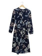 Vestido blusa ONLY talla 36 estampado floral azul oscuro manga larga