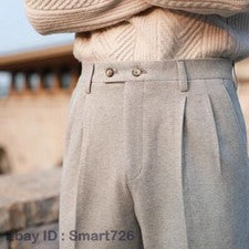 Pantalones largos rectos estilo italiano para hombre vestido formal informal negocios primavera fiesta