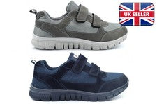 Zapatillas deportivas de espuma viscoelástica con cierre táctil para hombre Zapatos ligeros Azul marino/gris