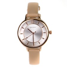 Reloj Sekonda para mujer con correa de cuero beige 2137 nuevo en caja