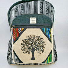 Mochila para computadora portátil Tree of Life bolsa de viaje ligera cáñamo del Himalaya boho hippie