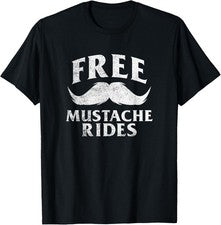 Camiseta divertida Free Mustache Rides