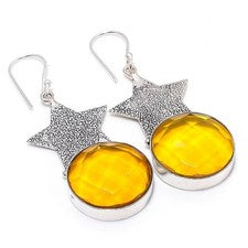 Pendiente de joyería de plata esterlina 925 hecho a mano con piedras...