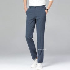 Pantalones rectos estilo coreano primavera para hombre vestido formal pantalones largos negocios ajustados