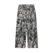 Pantalones Punk Sueltos Para Hombre Juvenil Moda Camuflaje Bolsillo Grande Pierna Ancha
