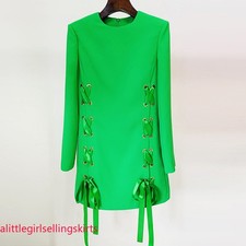 Lo último Para mujeres Elegante Moda Cinta Cuerda Informal Manga Larga Vestido Baile de graduación Fiesta