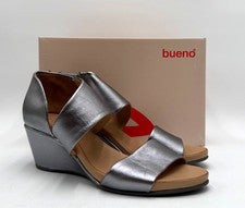 BUENO IYLA PELTRE Mujer NUEVA Sandalia Plateada Múltiples Tallas