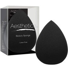 Batidora de esponja de belleza Aesthetica Cosmetics - látex 1 unidad (paquete de 1), negra