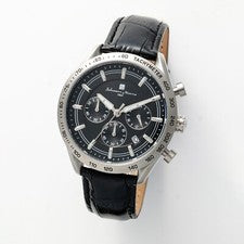 Salvatore Marra Hombres Correa de Cuero Reloj Cronógrafo SM23104ssbk De Japón