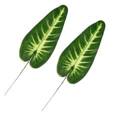2 Piezas Hojas Artificiales Verdes para Hogar Cocina Fiesta Decoraciones Artesanías