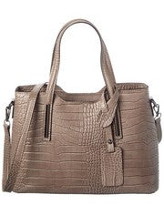 Bolso de mano italiano de cuero para mujer