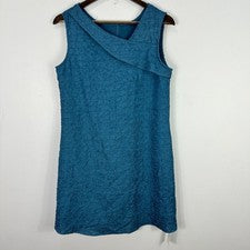 Mini Vestido Cupshe Shift Para Mujer Pequeño Azul Sin Mangas Arrugado Resort Elegante Nuevo Con Etiquetas