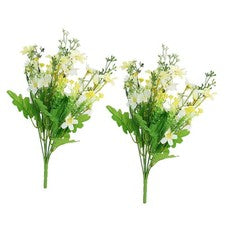 2 Piezas Decoración de Margaritas Artificiales Flor de Seda Adorno Fotografía Accesorios para el Hogar