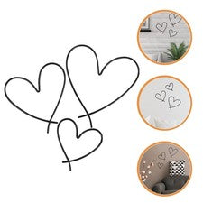 Decoración de pared de corazón de metal 3 piezas decoración de pared negra para decoración romántica del hogar