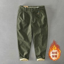 Hombres Informales Pantalones Largos Otoño Invierno Moda Juventud Cálido Mono Pantalones