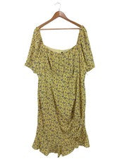 Pretty Darling Sommerkleid Damen Blumenmuster Casual Vintage Braun Blau Gr. 52