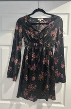 Vestido Midi Mangas Fluidas Sofisticado Diseño Floral Para Mujer Talla S