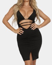 Sexy Vestido Negro Vestido Negro Cóctel Mujer Moda Club Lo último Moda Vestidos (S)