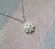 Collar colgante de plata de ley irlandés de cuatro hojas de trébol de cristal regalo perfecto