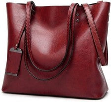 LIRENSHIGE Mujer Cuero PU Bolso de Mano Gran Capacidad Retro Bolso de Mano