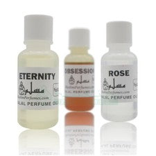 SET 3 botellas de aceites corporales de perfume aromático religioso premium de 5 oz