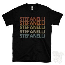 CAMISETA STEFANELLI ESTILO RETRO REPETIDO Hombre y Mujer Novedad Genial Nombre Regalo