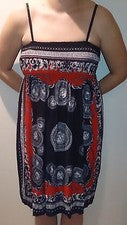 NUEVO Vestido sin mangas para mujer - Estampado ROJO/NEGRO, correas para el hombro - Talla MED/LG - XL/XXL