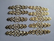 10 envolturas de corazón de amor adorno dorado filigrana de metal 3D decoración del hogar arte artesanal
