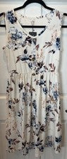 NUEVO CON ETIQUETAS MOLERANI Talla Pequeña Vestido Floral Sin Mangas con Diseño de Botones Acampanado Midi